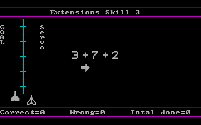 Fact Track IBM PC/Compatibles Screenshot: The skill 3 difficulty has tougher problems...