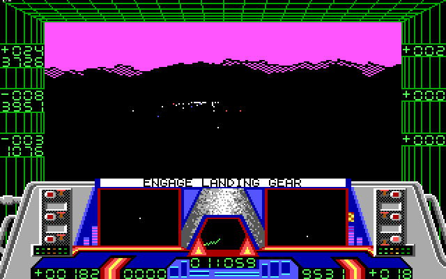 Enterprise IBM PC/Compatibles Screenshot: Landing on a planet surface...