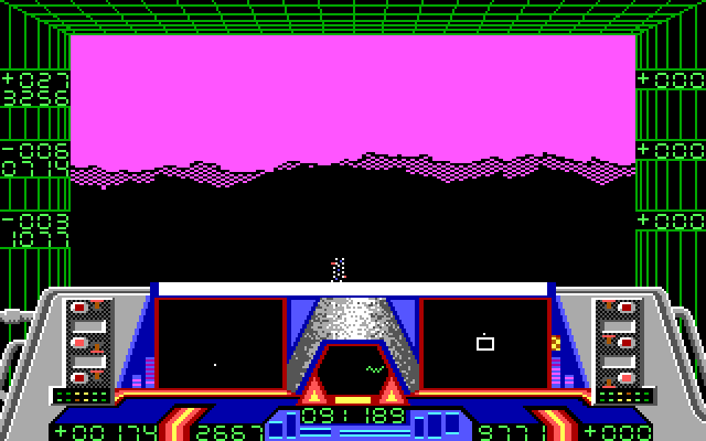 Enterprise IBM PC/Compatibles Screenshot: Landing on a planet's surface...