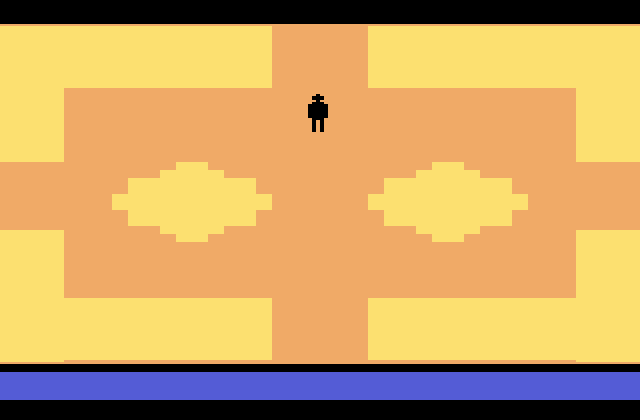 Swordquest: FireWorld Atari 2600 Screenshot: I have a choice of four directions to head from here...