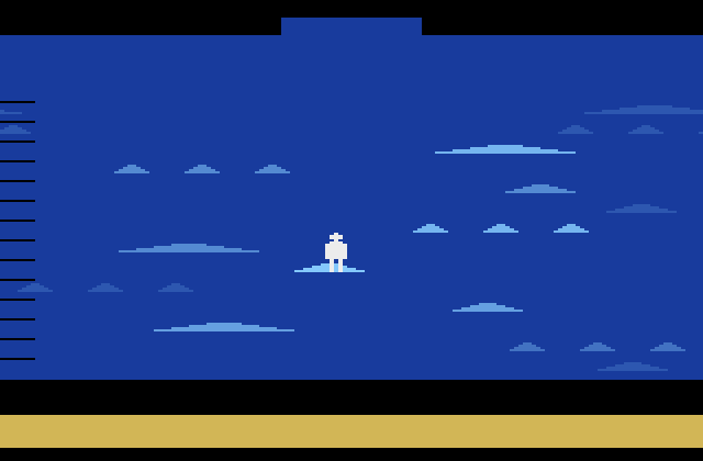 Swordquest: WaterWorld Atari 2600 Screenshot: Jumping my way across...