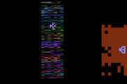 Yars' Revenge for Atari 2600 - Temporarily hiding in the shield area.