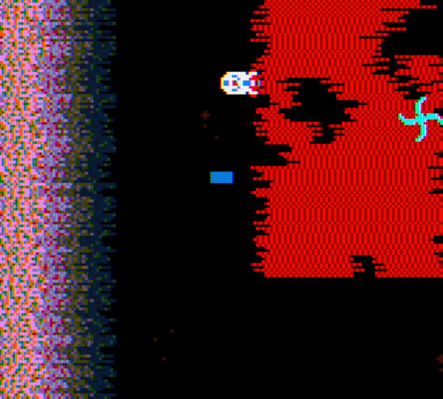 Yars' Revenge Game Boy Color Screenshot: The swirl readies the next attack...