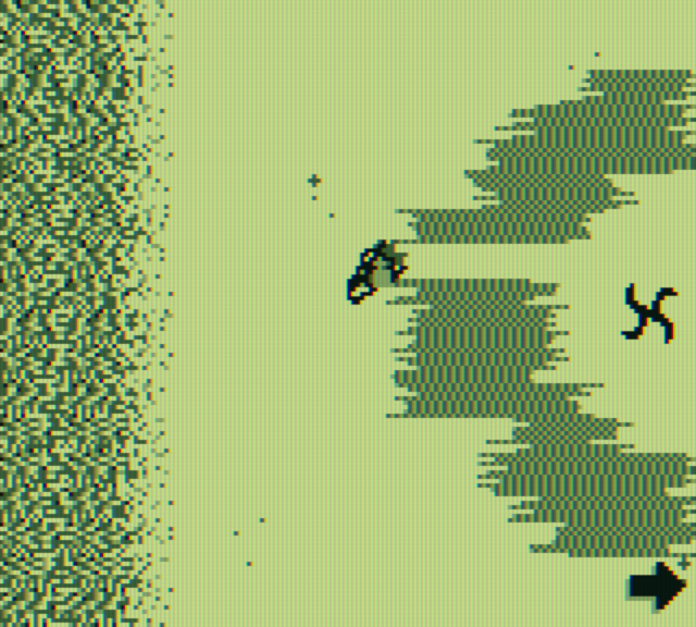 Yars' Revenge Game Boy Color Screenshot: The swirl prepares to attack!
