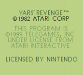 Yars' Revenge for Game Boy Color - Copyright screen.