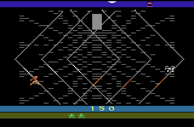 Krull Atari 2600 Screenshot: Entering the web of the Crystal Spider!