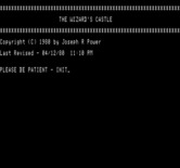 Wizard's Castle, The for Exidy Sorcerer - Title screen.