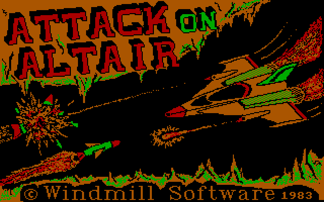Attack On Altair IBM PC/Compatibles Screenshot: Title screen.