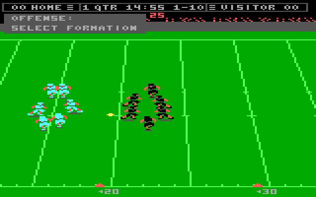 Touchdown Football IBM PC/Compatibles Screenshot: Select a play...