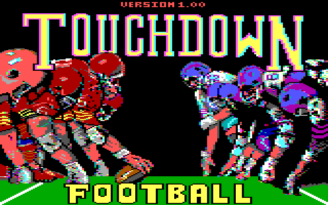 Touchdown Football IBM PC/Compatibles Screenshot: Title screen.
