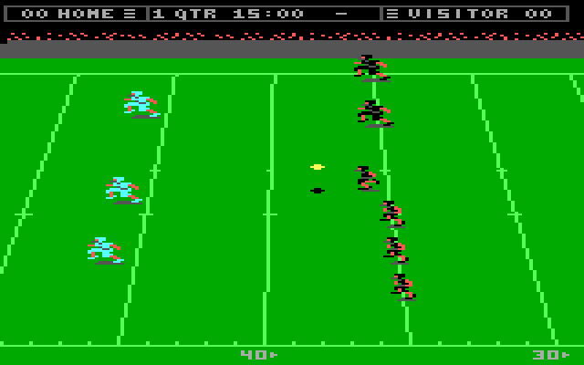 Touchdown Football IBM PC/Compatibles Screenshot: Kickoff...