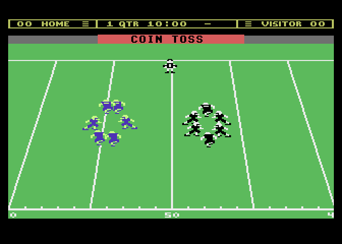 Touchdown Football Atari 7800 Screenshot: Coin toss.