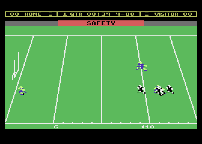 Touchdown Football Atari 7800 Screenshot: Safety!