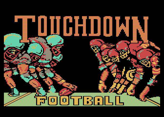 Touchdown Football Atari 8-bit Screenshot: Title screen.