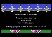 Touchdown Football for Atari 8-bit - Credits screen.