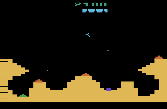 Gravitar Atari 2600 Screenshot: Firing at enemies...