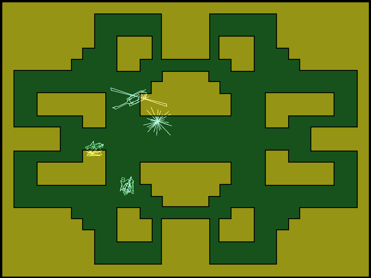 Armor Attack Arcade Screenshot: Watch out for helicopter attacks!