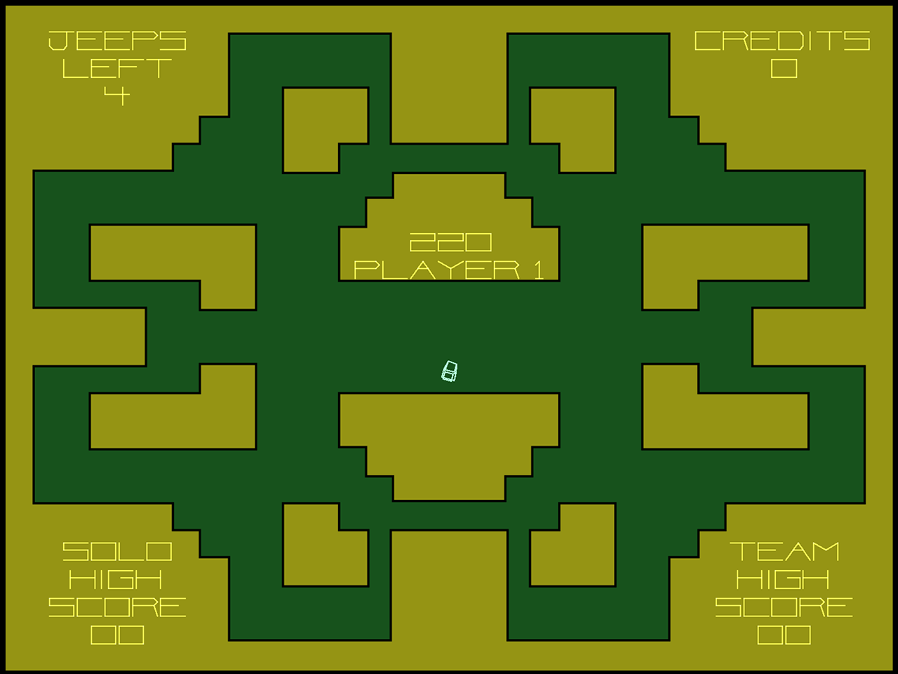 Armor Attack Arcade Screenshot: I have 4 jeeps left now...
