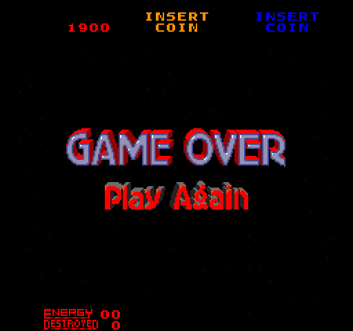 Star Guards Arcade Screenshot: Game over.