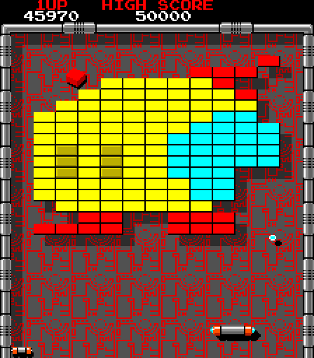 Tournament Arkanoid Arcade Screenshot: Start of round 4.