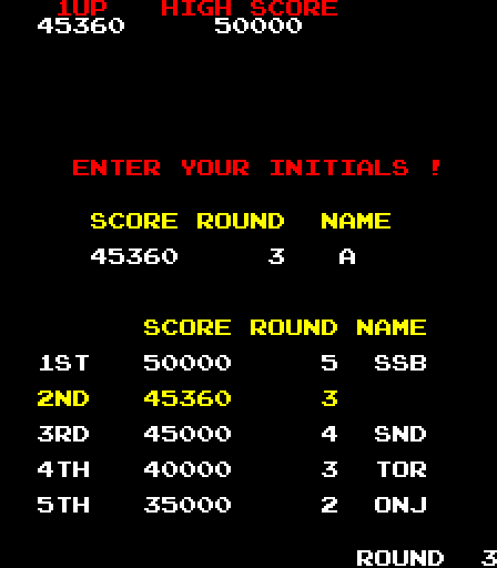 Tournament Arkanoid Arcade Screenshot: A new high score!