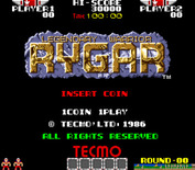 Rygar for Arcade - Title screen.