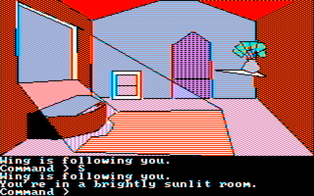 Tracer Sanction, The IBM PC/Compatibles Screenshot: A brightly sunlit room...