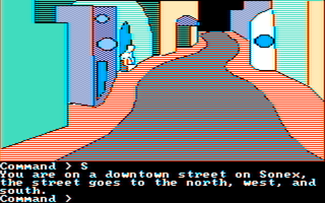Tracer Sanction, The IBM PC/Compatibles Screenshot: The streets on the planet Sonex.