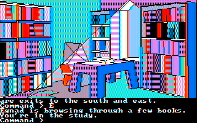 Tracer Sanction, The IBM PC/Compatibles Screenshot: Browsing through some books.
