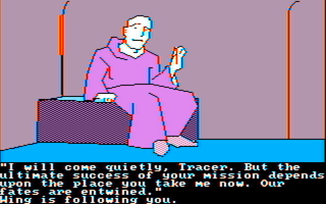 Tracer Sanction, The IBM PC/Compatibles Screenshot: Talking with Wing.