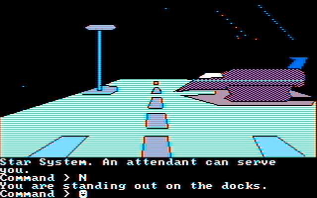Tracer Sanction, The IBM PC/Compatibles Screenshot: The space docks...