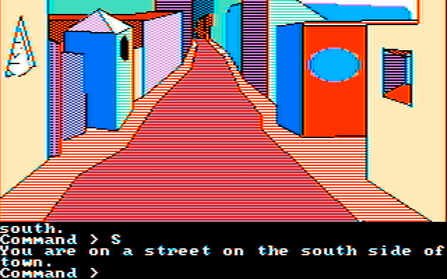 Tracer Sanction, The IBM PC/Compatibles Screenshot: The streets of a local town.