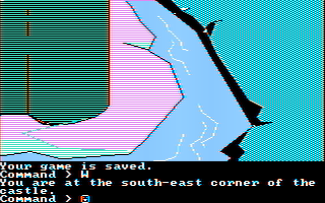 Tracer Sanction, The IBM PC/Compatibles Screenshot: Not much here but a castle moat.