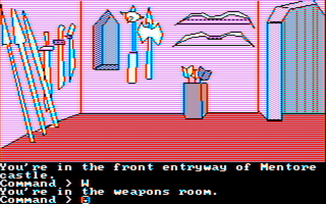 Tracer Sanction, The IBM PC/Compatibles Screenshot: The castle weapons room.