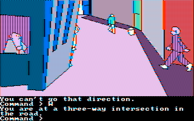 Tracer Sanction, The IBM PC/Compatibles Screenshot: Exploring the city.