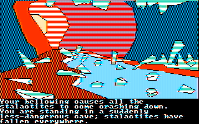 Tracer Sanction, The IBM PC/Compatibles Screenshot: I've created quite a mess of this cave...
