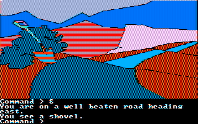 Tracer Sanction, The IBM PC/Compatibles Screenshot: Objects, llike this shovel, are sometimes found in odd locations.