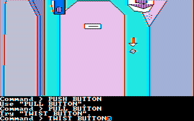 Tracer Sanction, The IBM PC/Compatibles Screenshot: I need to do something with this button...but what?