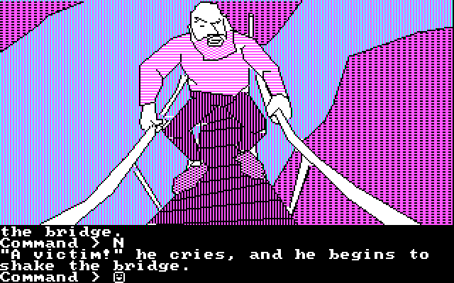 Tracer Sanction, The IBM PC/Compatibles Screenshot: This bridge has someone guarding it.