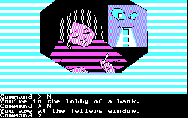 Tracer Sanction, The IBM PC/Compatibles Screenshot: Need to open a bank account?