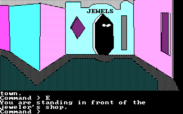 Tracer Sanction, The IBM PC/Compatibles Screenshot: You can visit the jewel store to sell some stuff...
