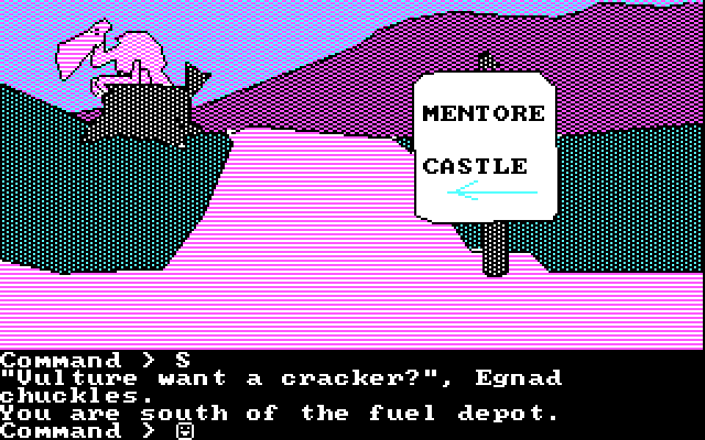 Tracer Sanction, The IBM PC/Compatibles Screenshot: A castle is to the west...