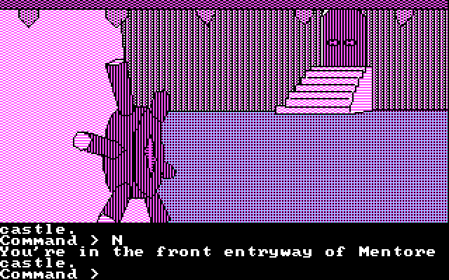 Tracer Sanction, The IBM PC/Compatibles Screenshot: The front entrance of Mentore castle.