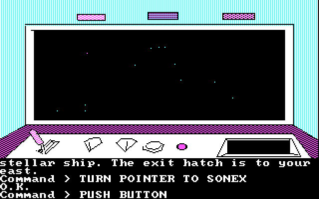 Tracer Sanction, The IBM PC/Compatibles Screenshot: Flying through space.