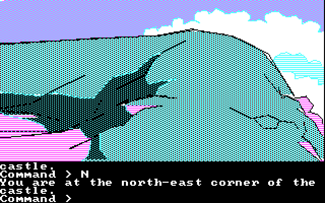 Tracer Sanction, The IBM PC/Compatibles Screenshot: Here's the north-east corner of the castle.