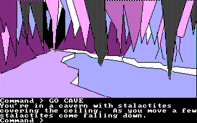 Tracer Sanction, The IBM PC/Compatibles Screenshot: Inside a cave.