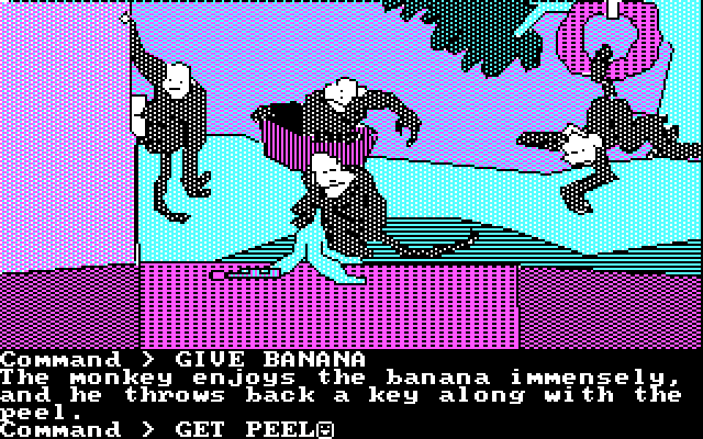 Tracer Sanction, The IBM PC/Compatibles Screenshot: Hmm, can a banana peel be useful later?