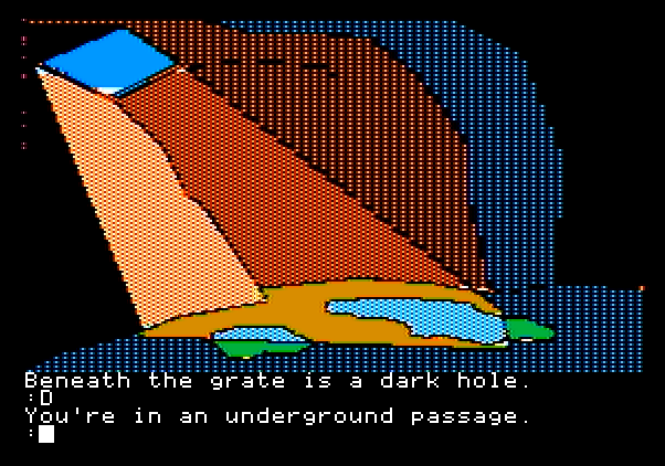 Tracer Sanction, The Apple II Screenshot: An underground passage...