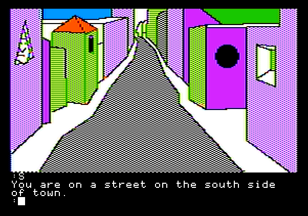 Tracer Sanction, The Apple II Screenshot: Exploring, here's the southside of town.