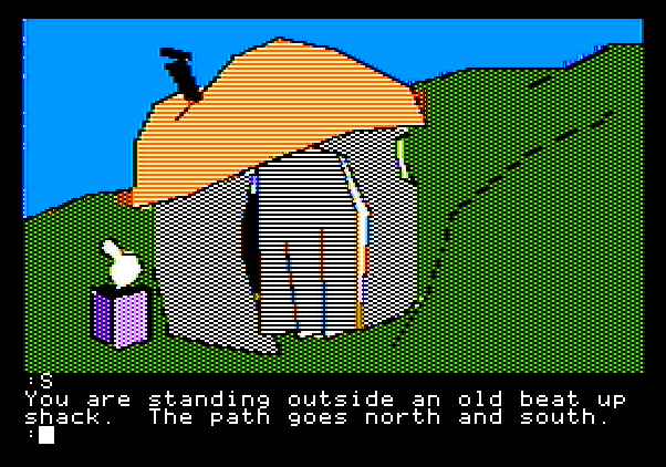 Tracer Sanction, The Apple II Screenshot: This is an interesting looking hut...